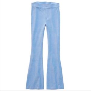 NWT! Aerie, Groove-On Velour High Waisted Flare Pants, Light Blue, Size Small